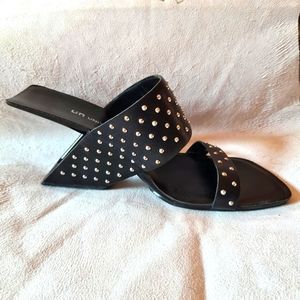United Nude sandal, silver studs on black leather